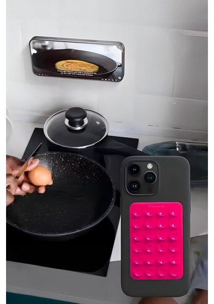 Silikon Vakumlu Telefon Tutucu Araba, Mutfak Tezgahı, Güçlü Vantuzlu Kaymaz Lacivert fırsatları