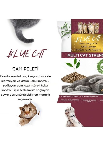 Çam Peleti Kedi Kumu Net 10 kg - 20 Lt - Topaklanmayan %100 Organik Cam Peledi