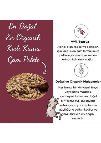 Çam Peleti Kedi Kumu Net 2.5 kg - 5 Lt - Topaklanmayan %100 Organik Cam Peledi indirimleri