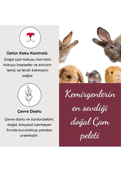 Çam Peleti Tavşan Kumu Net 20 kg - 40 Lt - Topaklanmayan %100 Organik Cam Peledi