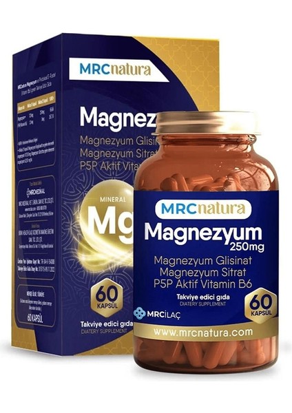Natura Magnezyum 250 mg Bisglisinat & Sitrat & P5p Vitamin B6 60 Kapsül indirimleri