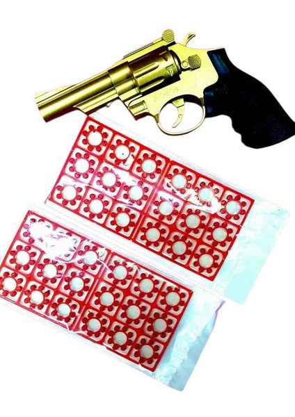 2 Paket Mantar Kapsüllü Kovboy Tabancası Çat Pat Kapsül Oyuncak Tabanca