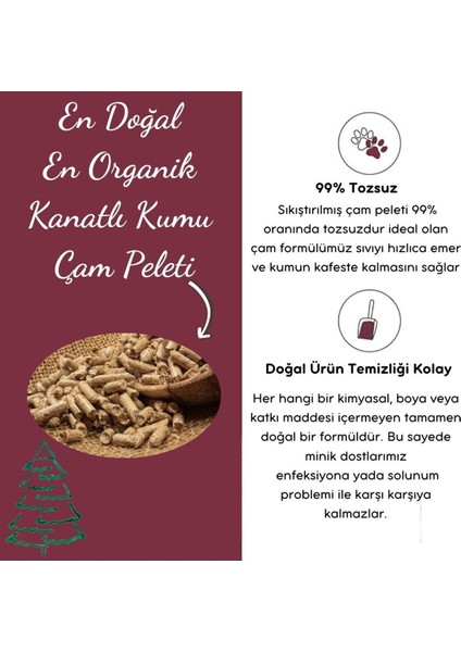 Çam Peleti Kuş Kumu Net 5 kg - 10 Lt - Topaklanmayan %100 Organik Cam Peledi Kuş Kumu