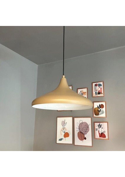Champion Bej Tekli Avize Kafe Iç Mekan Salon Oturma Odası Mutfak Yatak Odası Sarkıt Modeli