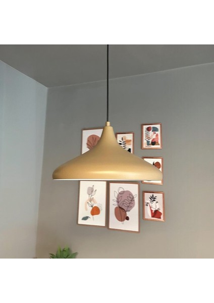 Champion Bej Tekli Avize Kafe Iç Mekan Salon Oturma Odası Mutfak Yatak Odası Sarkıt Modeli