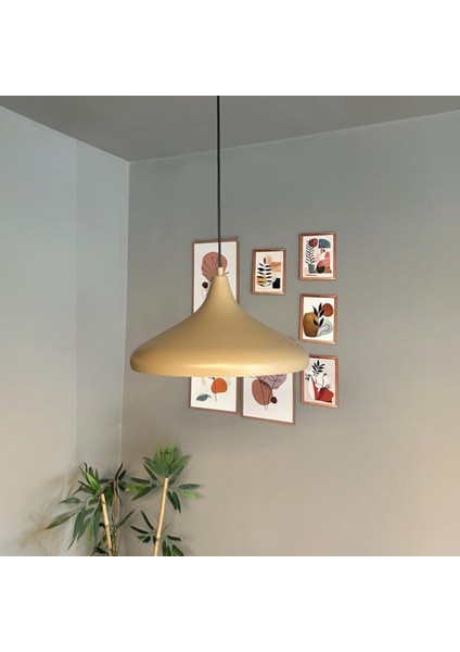 Champion Bej Tekli Avize Kafe Iç Mekan Salon Oturma Odası Mutfak Yatak Odası Sarkıt Modeli