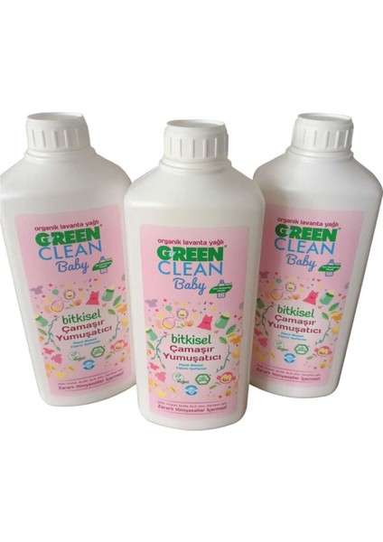 green Clean Baby Bitkisel Çamaşır Yumuşatıcı 1000 ml 3lü Set