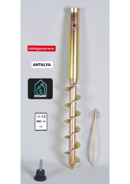 Karadeniz Metal Demir Plaj Kamp Pinik Şemsiye Sabitleme Kazıgı 48 cm