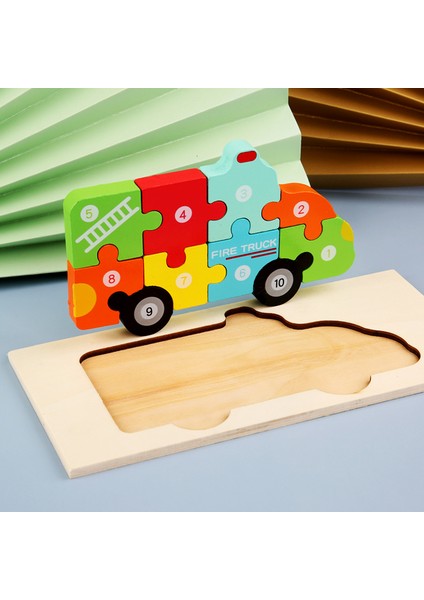 Araba Tarzı Çocuklar Için Ahşap Eğitici Oyuncaklar Hediye 3D Puzzle Montessori Oyun Hayvan Jigsaw Montaj Modeli Eğitici Oyunlar (Yurt Dışından)