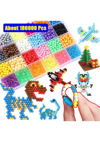 4 mm 2500 Adet Tarzı Kızlar Çocuklar Için Dolumlu Hama Boncuklar Bulmaca Aquabeads Dıy Su Püskürtmeli Boncuk Seti Top Oyunları 3D El Yapımı Sihirli Oyuncaklar (Yurt Dışından)