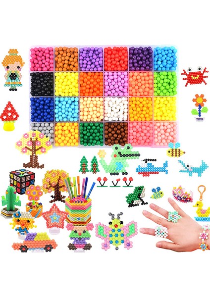 4 mm 2500 Adet Tarzı Kızlar Çocuklar Için Dolumlu Hama Boncuklar Bulmaca Aquabeads Dıy Su Püskürtmeli Boncuk Seti Top Oyunları 3D El Yapımı Sihirli Oyuncaklar (Yurt Dışından)