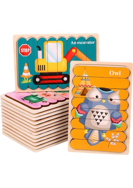 No.6 Tarzı Montessori Çift Taraflı Şerit 3D Bulmacalar Bebek Oyuncak Hikaye Anlatma Ahşap Yaratıcı Eğitici Öğretici Oyuncaklar Çocuklar Için (Yurt Dışından)