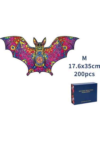 Bat-M Tarzı Halloween Serisi Benzersiz Hayvan 3D Ahşap Bulmaca Yetişkin Puzzle Hediye Kutusu Hediye Paketi Bulmaca Çocuklar Ahşap Halloween Oyuncak Hediyeler (Yurt Dışından)