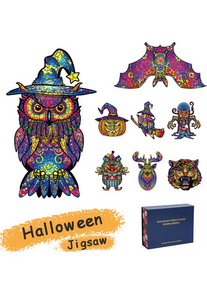 Bat-M Tarzı Halloween Serisi Benzersiz Hayvan 3D Ahşap Bulmaca Yetişkin Puzzle Hediye Kutusu Hediye Paketi Bulmaca Çocuklar Ahşap Halloween Oyuncak Hediyeler (Yurt Dışından) indirimleri