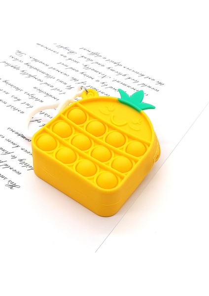 L Tarzı Yeni Fidget Oyuncak Pop It Popper Duyusal Popet Silikon Itme Kabarcık Kırtasiye Saklama Çantası Popite Poppit Topu Bozuk Para Cüzdanı (Yurt Dışından)