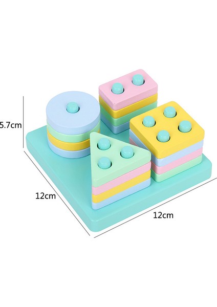 Macaron Meydanı Hisse Stili Sıcak Satış Bebek Oyuncak Ahşap Tren Kamyon Seti Geometrik Sıralama Tahtası Montessori Çocuk Eğitim Oyuncak Yığılmış Bulmaca Çocuk Hediyesi (Yurt Dışından)