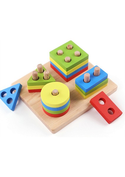 Macaron Meydanı Hisse Stili Sıcak Satış Bebek Oyuncak Ahşap Tren Kamyon Seti Geometrik Sıralama Tahtası Montessori Çocuk Eğitim Oyuncak Yığılmış Bulmaca Çocuk Hediyesi (Yurt Dışından)