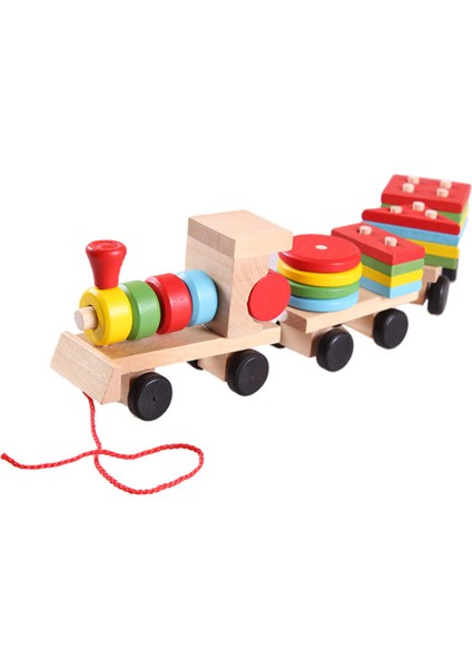 Macaron Meydanı Hisse Stili Sıcak Satış Bebek Oyuncak Ahşap Tren Kamyon Seti Geometrik Sıralama Tahtası Montessori Çocuk Eğitim Oyuncak Yığılmış Bulmaca Çocuk Hediyesi (Yurt Dışından)