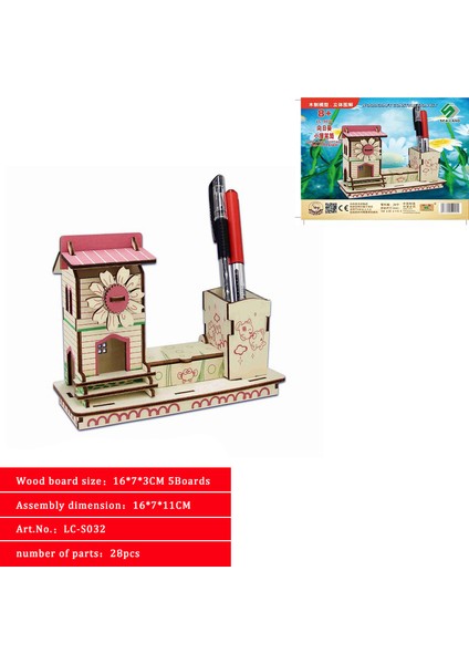 Ayçiçeği Yazlık Tarzı Feooe El Ile Birleştirilen Mimari Model 3D Üç Boyutlu Ahşap Bulmaca Kendin Yap Kulübe Çocuk Bulmaca Küçük Ev Villa Oyuncakları Lal - (Yurt Dışından)