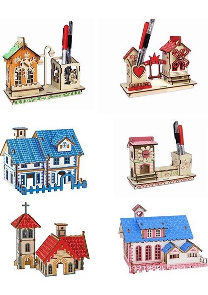 Ayçiçeği Yazlık Tarzı Feooe El Ile Birleştirilen Mimari Model 3D Üç Boyutlu Ahşap Bulmaca Kendin Yap Kulübe Çocuk Bulmaca Küçük Ev Villa Oyuncakları Lal - (Yurt Dışından)
