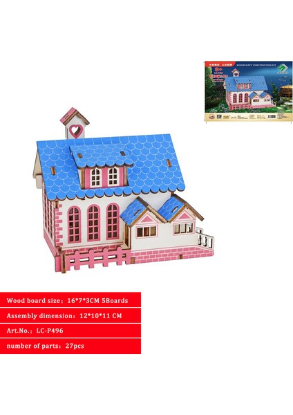 Ayçiçeği Yazlık Tarzı Feooe El Ile Birleştirilen Mimari Model 3D Üç Boyutlu Ahşap Bulmaca Kendin Yap Kulübe Çocuk Bulmaca Küçük Ev Villa Oyuncakları Lal - (Yurt Dışından)