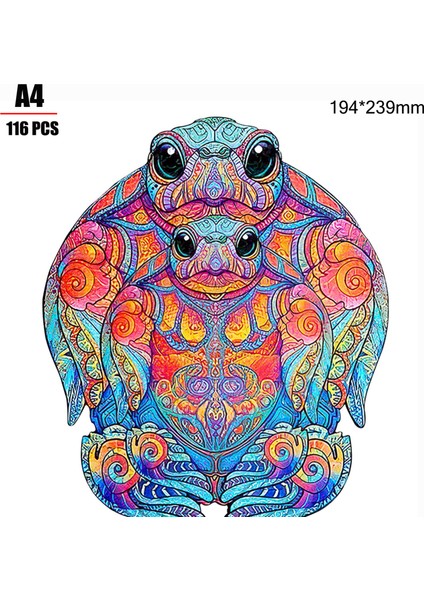 Sea Turtle A4 Style Eşsiz Hayvan Bulmaca Fil Zürafa Ahşap Puzzle Panosu Seti Bebek Oyuncakları Yetişkinler Çocuklar Hediye Eğitici Oyunlar Oyuncaklar (Yurt Dışından)