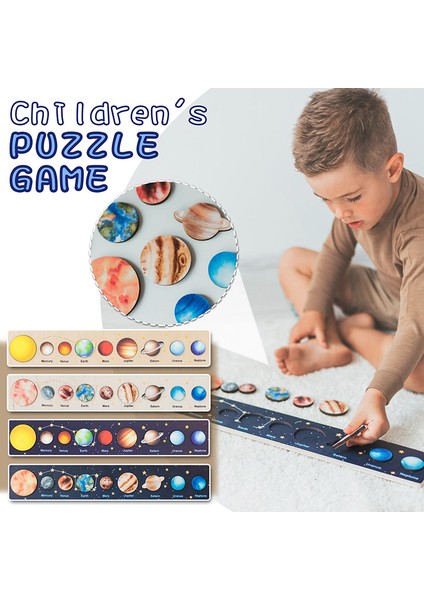 B Tarzı Çocuklar Güneş Sistemi Tepsi Yapboz Ahşap Oyuncaklar Montessori Uzay Gezegenler Bulmaca Oyunları Güneş Dünya Bilim Eğitici Oyuncaklar Hediye (Yurt Dışından)