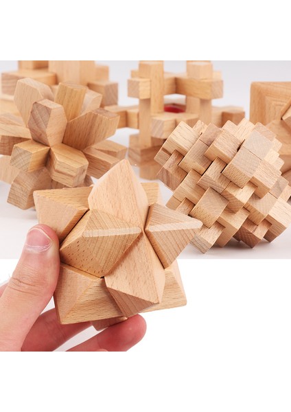 Top KILIDI-HH061A Stili Çocuklar Için Bambu Kong Ming Luban Kilidi Yetişkin Oyuncak 3D El Yapımı Matematik Bulmacaları Eğitici Parmak Oyuncak (Yurt Dışından)
