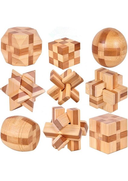 Top KILIDI-HH061A Stili Çocuklar Için Bambu Kong Ming Luban Kilidi Yetişkin Oyuncak 3D El Yapımı Matematik Bulmacaları Eğitici Parmak Oyuncak (Yurt Dışından)