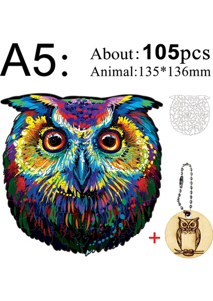 Mty-59-A4 Stili Ahşap Bulmaca Jigsaw En Iyi Hediye Yetişkinler ve Çocuklar Için Benzersiz Şekilli Bulmaca Parçaları Büyüleyici Baykuş A3 A4 A5 (Yurt Dışından)
