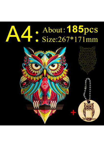 Mty-59-A4 Stili Ahşap Bulmaca Jigsaw En Iyi Hediye Yetişkinler ve Çocuklar Için Benzersiz Şekilli Bulmaca Parçaları Büyüleyici Baykuş A3 A4 A5 (Yurt Dışından)