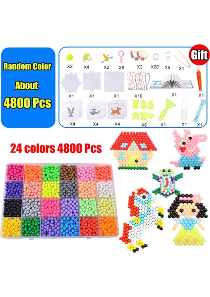 Kırmızı Stil Kız Çocukları Için Hama Boncuk Bulmaca Aquabeads Dıy Su Sprey Boncuk Seti Top Oyunları 3D El Yapımı Sihirli Oyuncaklar - Doldurulabilir (Yurt Dışından)