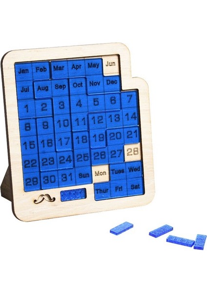 Mavi Stil Günlük Takvim Bulmaca Ahşap Takvim Tarih Göstermek Için Farklı Bir Bulmaca Oyunu Zor Jigsaw Oyunu Ofis Masası Için Satış (Yurt Dışından)