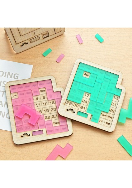Mavi Stil Günlük Takvim Bulmaca Ahşap Takvim Tarih Göstermek Için Farklı Bir Bulmaca Oyunu Zor Jigsaw Oyunu Ofis Masası Için Satış (Yurt Dışından)