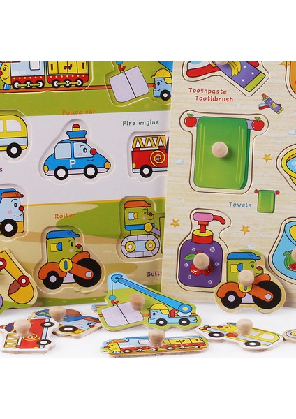 No.9 Tarzı Montessori Ahşap Puzzle El Tutma Tahtaları Oyuncak Tangram Mozaik Eğitici Oyuncaklar Çizgi Film Hayvan Bulmaca 3D Bebek Oyuncakları Oyunları Çocuklar (Yurt Dışından)
