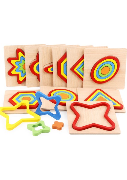 WT151C Stili Ahşap Geometrik Şekil Bulmaca Çocuklar Montessori Oyuncaklar Eğitici Şekil Algısı Çocuklar Jigsaw Puzzle Tahtası Öğrenme Duyusal Oyuncak (Yurt Dışından) modelleri