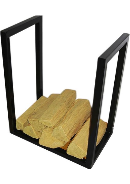 Odun Istifleme Rafı Soba Yanı 1 Adet Siyah Renk