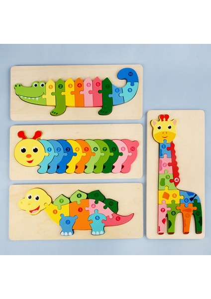 Yılan Tarzı Bebek Bulmaca Montessori 3D Ahşap Puzzle Yapboz Bebek Oyunları Eğitici Oyuncaklar Hayvanlar Bulmacaları Çocuklar Için Oyuncaklar Yıl (Yurt Dışından)