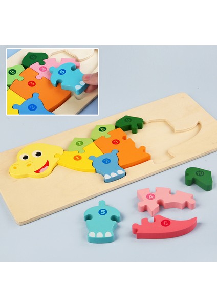 Yılan Tarzı Bebek Bulmaca Montessori 3D Ahşap Puzzle Yapboz Bebek Oyunları Eğitici Oyuncaklar Hayvanlar Bulmacaları Çocuklar Için Oyuncaklar Yıl (Yurt Dışından)
