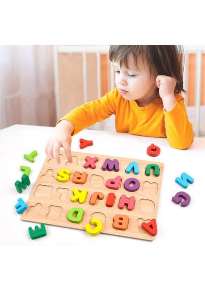Şekil Stili Renkli Alfabe Sayı 3D Bulmaca Çocuklar Montessori Erken Eğitici Oyuncak Eşleştirme Harf Oyunu (Yurt Dışından) fırsatları