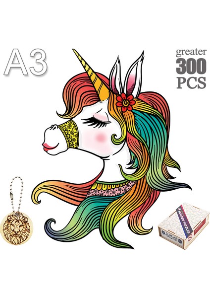 Hulı-07-A3 Stili Yetişkinler Için Ahşap Bulmacalar Ahşap Unicorn Bulmaca Oyunu Hayvan Şekilli Parçalar Ile, Benzersiz Ahşap Unicorn Bulmaca Oyunu (Yurt Dışından)