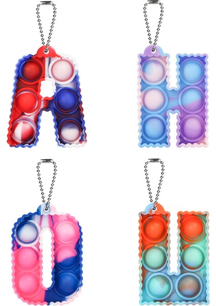 F1 Stili 26 Harfli Dürtme Oyuncaklar Popit Topu Yeni Yaygın Renkli Pop El Anahtarcı Squishy Pops Yetişkinler Anahtarlık (Yurt Dışından)