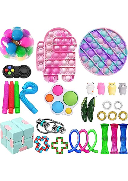 No.48 Stili Yetişkin Çocuklar Için Hediye Fidget Toys Anti Seti Dizgiler Fidget Toys Paketi Hediye Figet Duyusal Sıkıştırma Anti (Yurt Dışından)
