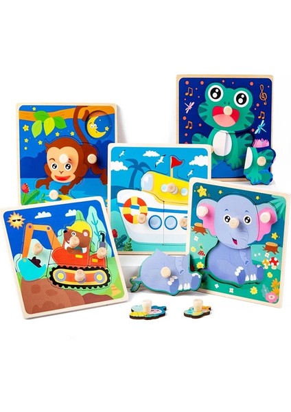 No.5 Tarzı Sıcak Çocuklar El Tutma Tahtası Bulmaca Ahşap Oyuncak Karikatür Hayvan Eşleştirme Puzzle Bebek Erken Eğitici Öğrenme Ahşap Oyuncaklar Çocuklar Için (Yurt Dışından)