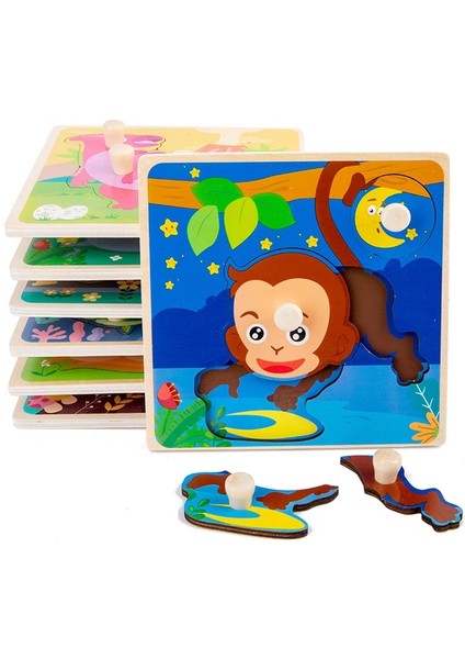 No.5 Tarzı Sıcak Çocuklar El Tutma Tahtası Bulmaca Ahşap Oyuncak Karikatür Hayvan Eşleştirme Puzzle Bebek Erken Eğitici Öğrenme Ahşap Oyuncaklar Çocuklar Için (Yurt Dışından)