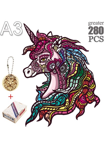 Hulı-07-A3 Stili Yetişkinler Için Ahşap Bulmacalar Ahşap Unicorn Bulmaca Oyunu Hayvan Şekilli Parçalar Ile, Benzersiz Ahşap Unicorn Bulmaca Oyunu (Yurt Dışından)