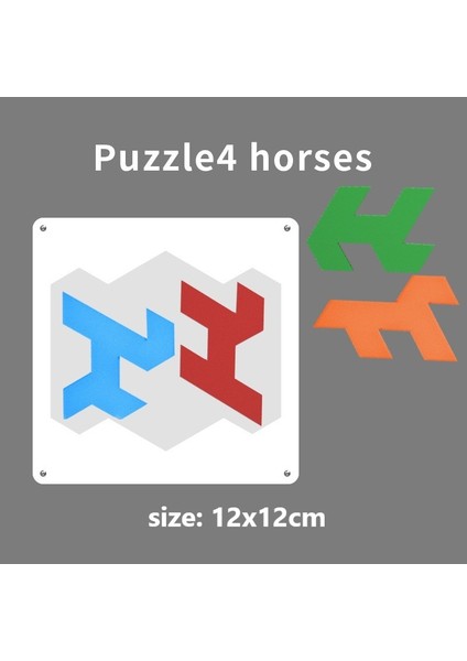 4 At Stili Şeffaf Akrilik Puzzle Tahtası Çocuklar ve Yetişkinler Için Montessori Eğitici Oyuncaklar Zekice Tahta - Çocuklar Için Eğlenceli Bulmaca Oyunu (Yurt Dışından)