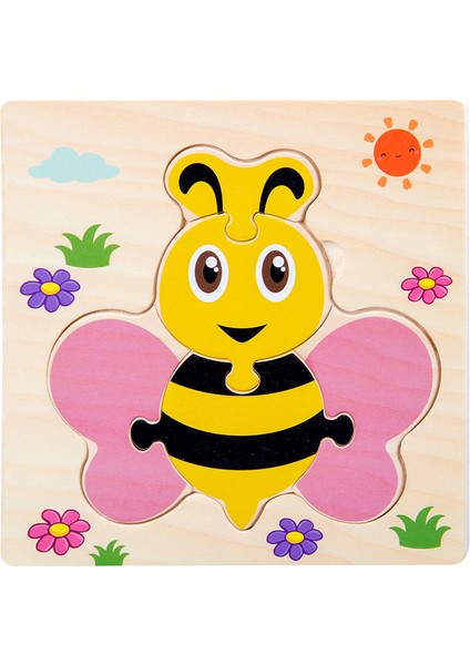 NO.424 Tarzı Ahşap Oyuncak 3D Bulmaca Jigsaw Tahtası Montessori Oyuncaklar Çocuklar Için Eğitici Zeka Soruşturması Hayvan Çizgi Film Bulmaca (Yurt Dışından)