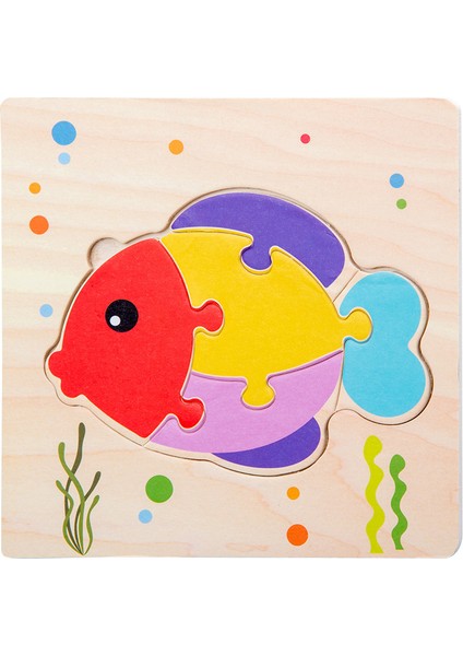 NO.422 Tarzı Ahşap Oyuncak 3D Bulmaca Jigsaw Tahtası Montessori Oyuncaklar Çocuklar Için Eğitici Zeka Soruşturması Hayvan Çizgi Film Bulmaca (Yurt Dışından)