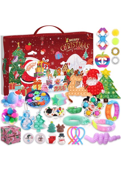 B Tarzı Noel Için 24 Fidget Oyuncaklı Fidget Takvimi Sürpriz Kutusu Anti Oyuncaklar Yılbaşı Hediyesi Anti Seti (Yurt Dışından)